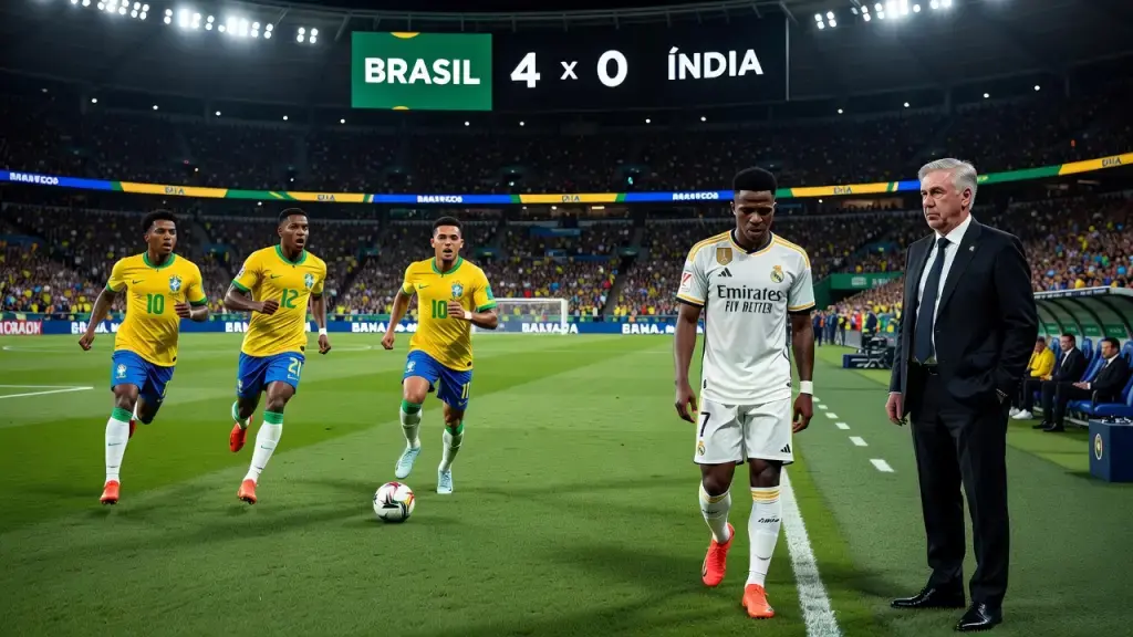Brasil Goleia a Índia, mas Vinícius Jr. Preocupa de Novo